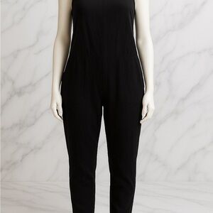 Pact Women’s Black Organic Cotton Wide Strap Jumpsuit Romper w/Pockets XS NEW